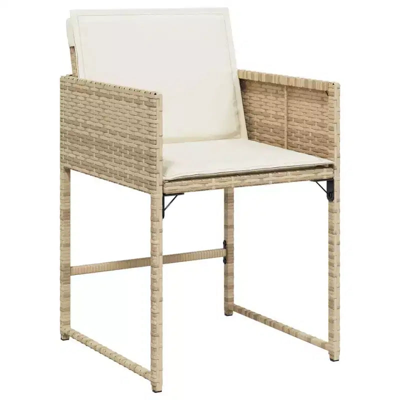 vidaXL Ensemble repas de jardin beige, marron, blanc crème