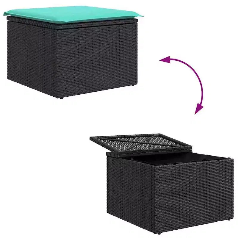 vidaXL Salon de jardin 6 pcs en résine tressée turquoise