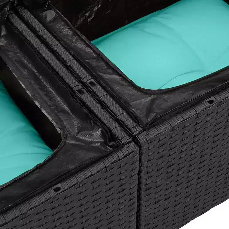 vidaXL Salon de jardin 6 pcs en résine tressée turquoise
