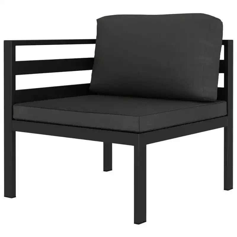 vidaXL Salon de jardin anthracite aluminium, polyester 3 pièces