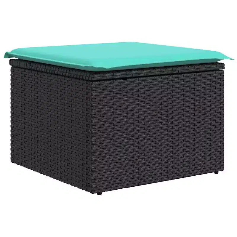 vidaXL Salon de jardin 11 pièces avec coussins en résine tressée noir