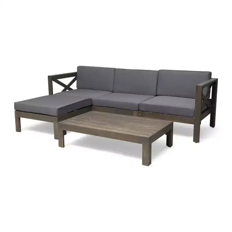 Ensemble de conversation Alcove 5 pièces en bois d'acacia - Christopher Knight Home