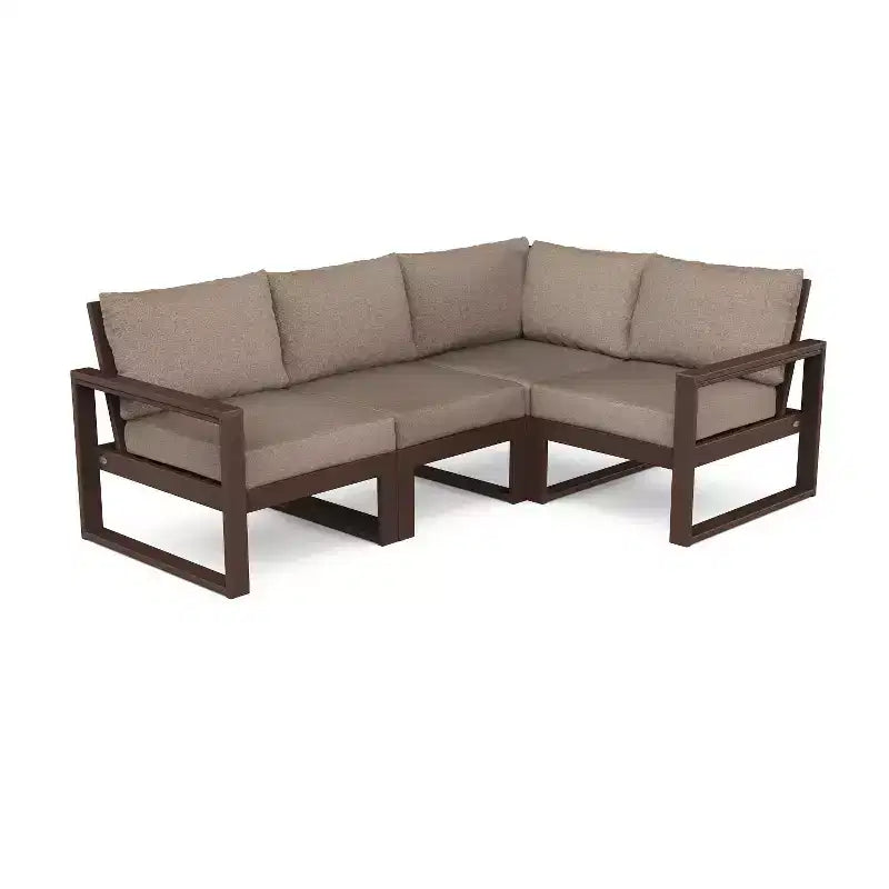 POLYWOOD Canapé sectionnel d'extérieur modulable 4 pièces EDGE avec assise profonde