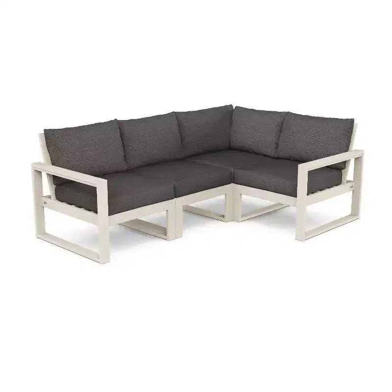 POLYWOOD Canapé sectionnel d'extérieur modulable 4 pièces EDGE avec assise profonde