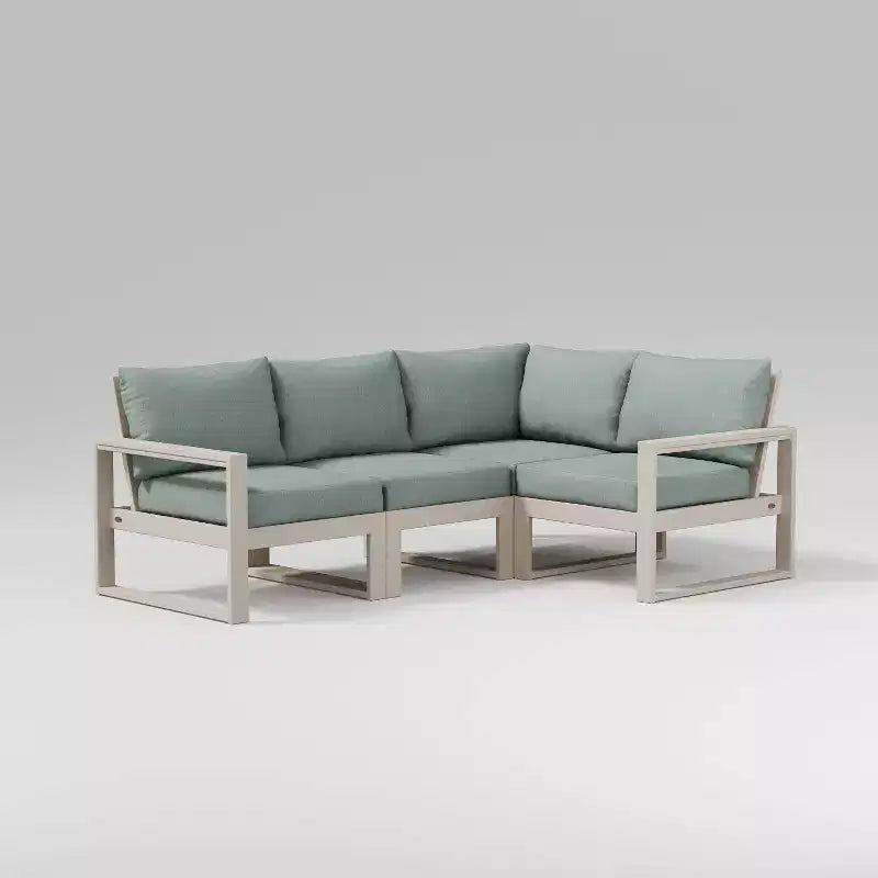POLYWOOD Canapé sectionnel d'extérieur modulable 4 pièces EDGE avec assise profonde