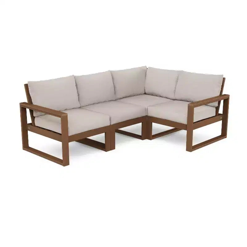 POLYWOOD Canapé sectionnel d'extérieur modulable 4 pièces EDGE avec assise profonde