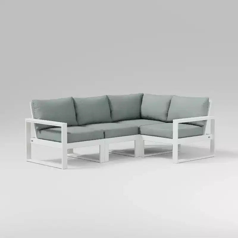 POLYWOOD Canapé sectionnel d'extérieur modulable 4 pièces EDGE avec assise profonde