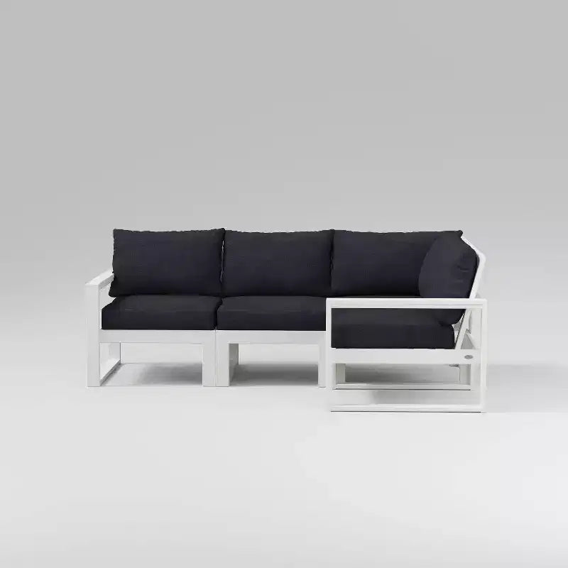 POLYWOOD Canapé sectionnel d'extérieur modulable 4 pièces EDGE avec assise profonde