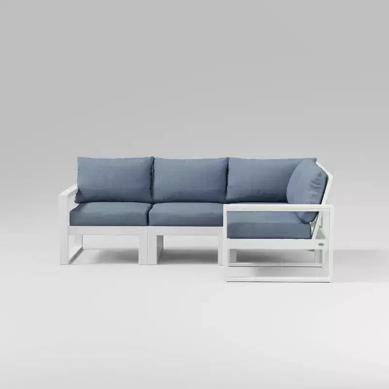 POLYWOOD Canapé sectionnel d'extérieur modulable 4 pièces EDGE avec assise profonde