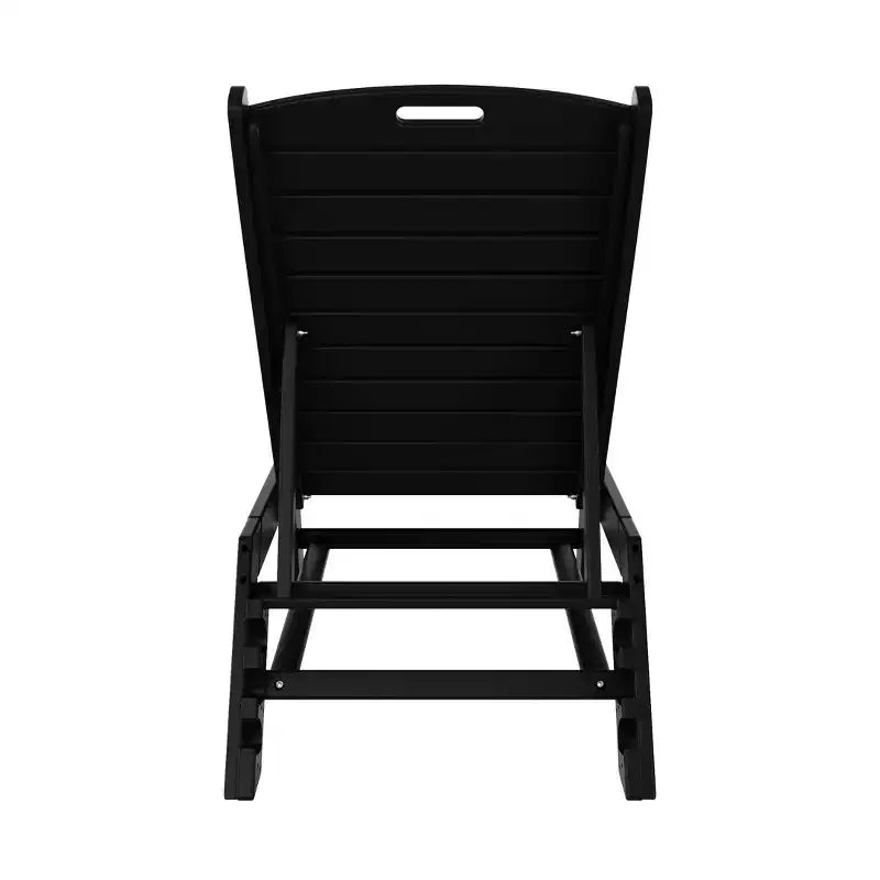WestinTrends Ensemble de 2 chaises longues de patio en polythène avec table d'appoint