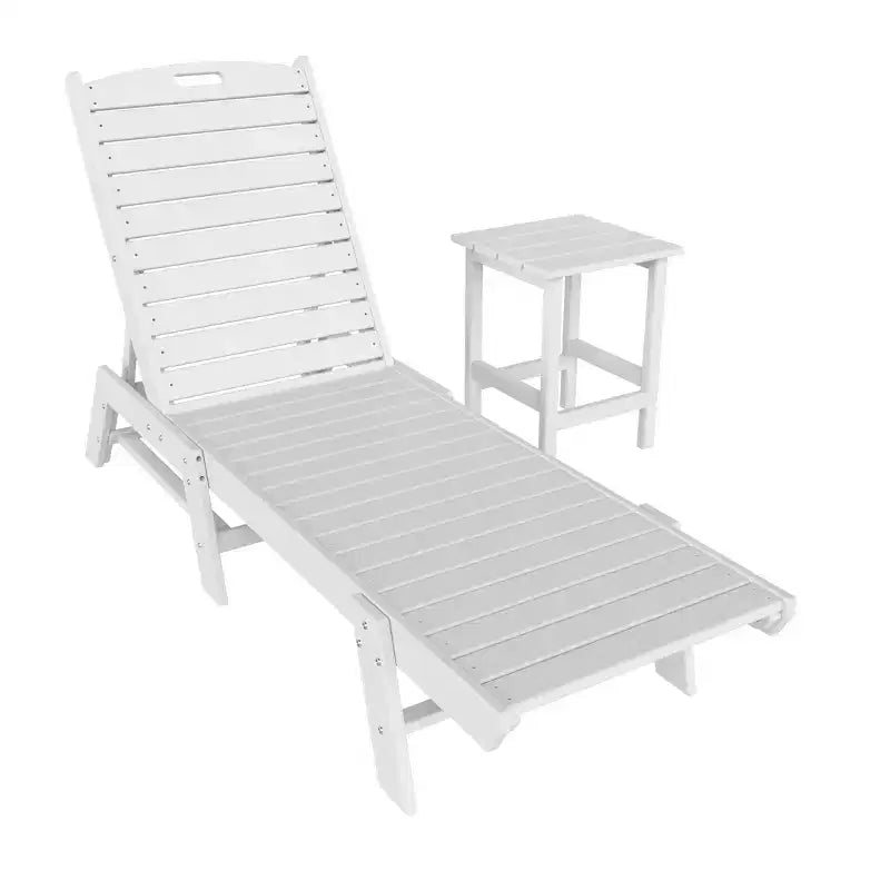 WestinTrends Ensemble de 2 chaises longues de patio en polythène avec table d'appoint
