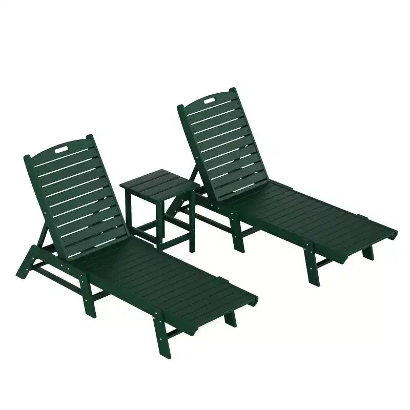 WestinTrends Ensemble de 3 pièces : chaise longue d'extérieur en polyéthylène avec table d'appoint