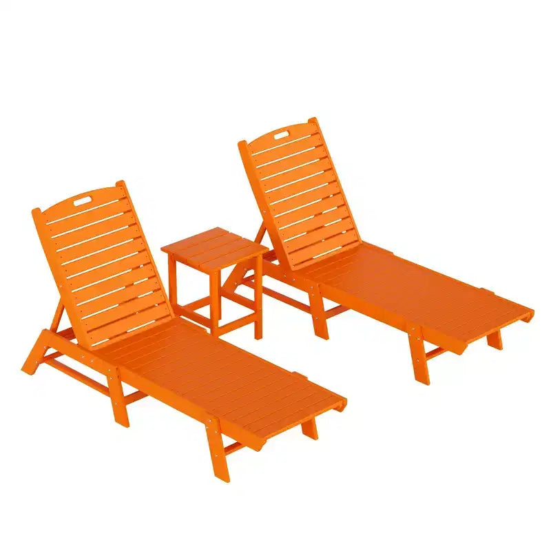 WestinTrends Ensemble de 3 pièces : chaise longue d'extérieur en polyéthylène avec table d'appoint
