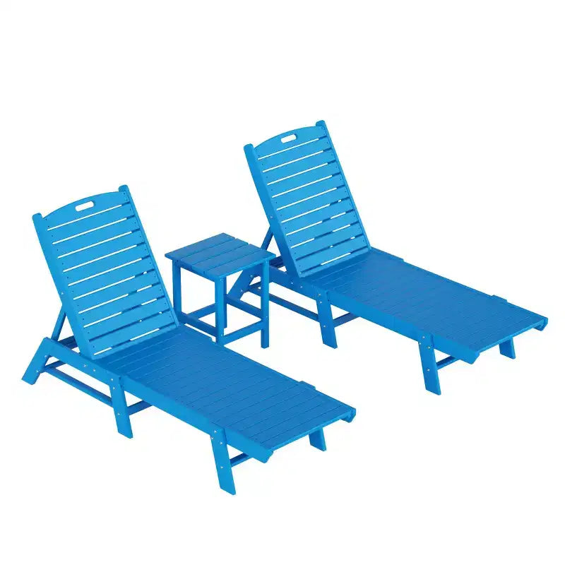 WestinTrends Ensemble de 3 pièces : chaise longue d'extérieur en polyéthylène avec table d'appoint