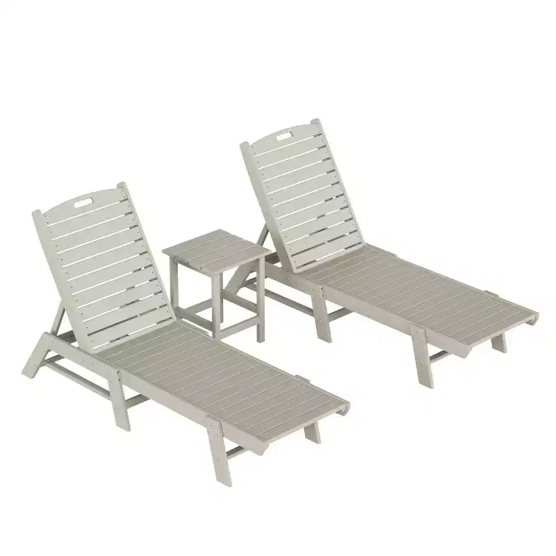 WestinTrends Ensemble de 3 pièces : chaise longue d'extérieur en polyéthylène avec table d'appoint