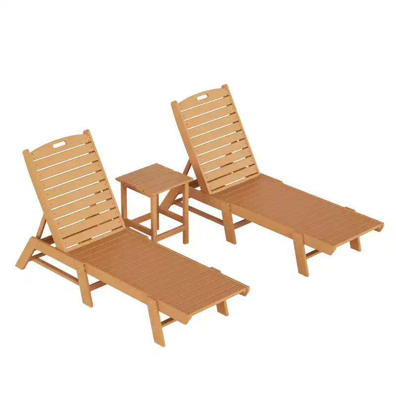 WestinTrends Ensemble de 3 pièces : chaise longue d'extérieur en polyéthylène avec table d'appoint