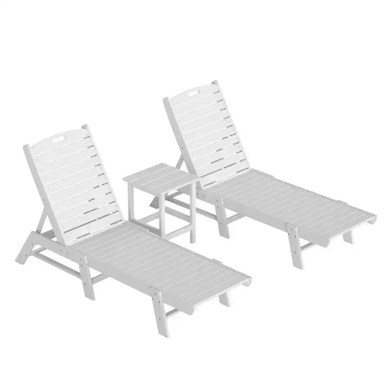 WestinTrends Ensemble de 3 pièces : chaise longue d'extérieur en polyéthylène avec table d'appoint