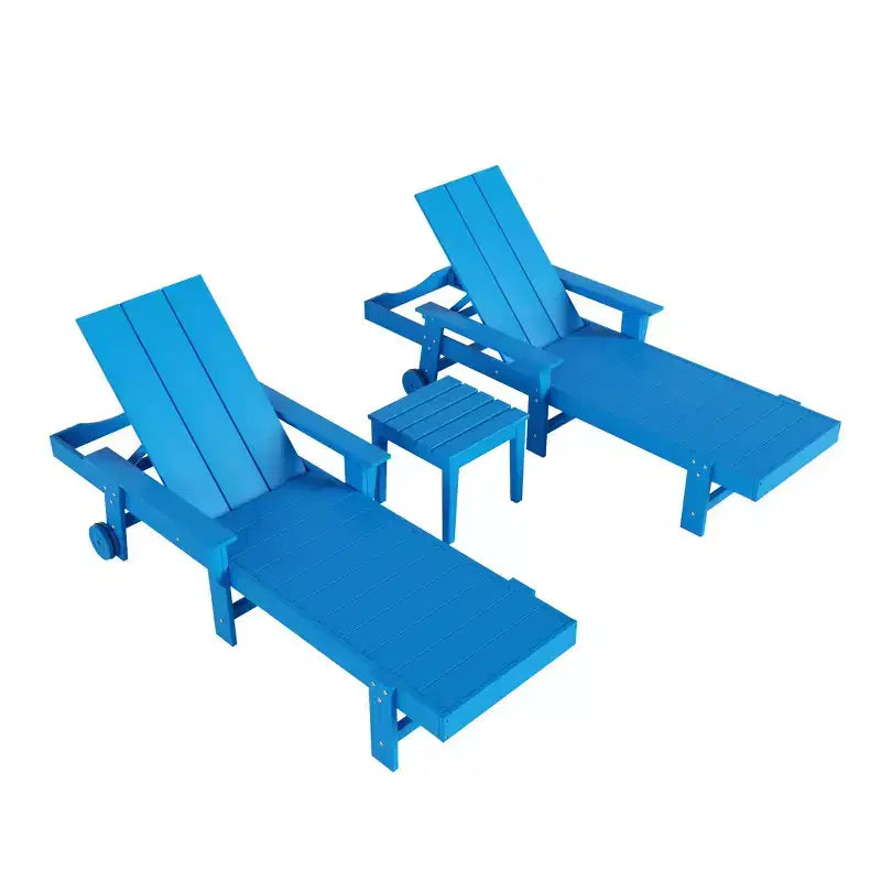 Ensemble de chaises longues inclinables modernes WestinTrends Ashore en polyéthylène avec table d'appoint