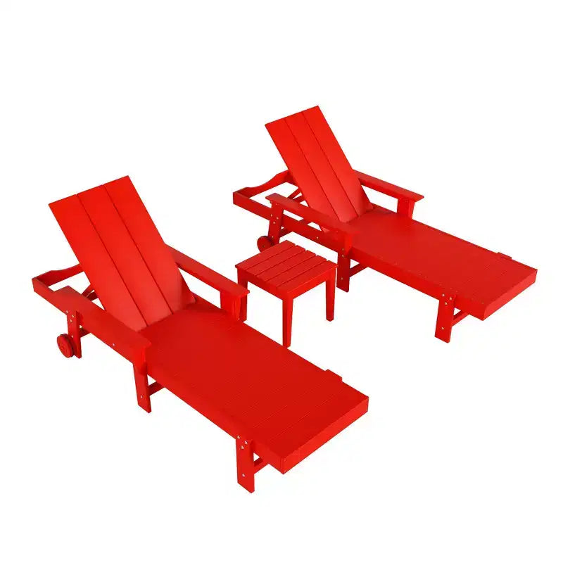 Ensemble de chaises longues inclinables modernes WestinTrends Ashore en polyéthylène avec table d'appoint