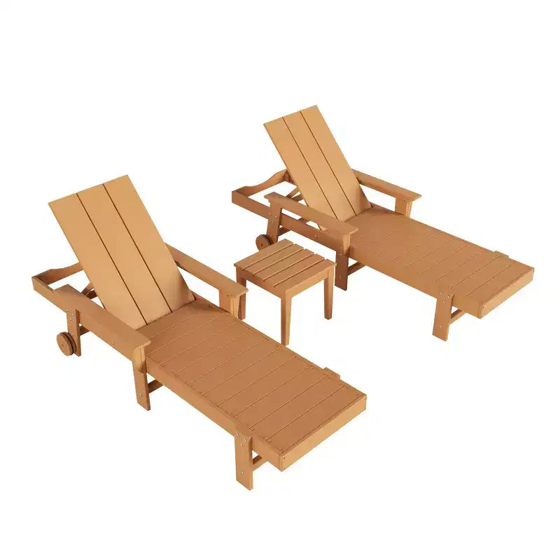 Ensemble de chaises longues inclinables modernes WestinTrends Ashore en polyéthylène avec table d'appoint