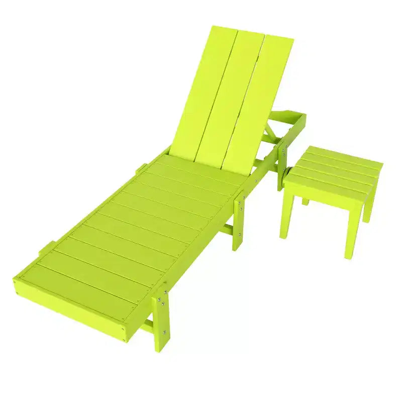 WestinTrends Ashore Chaise Longue Inclinable Moderne en Poly avec Roues et Table d'appoint incluse