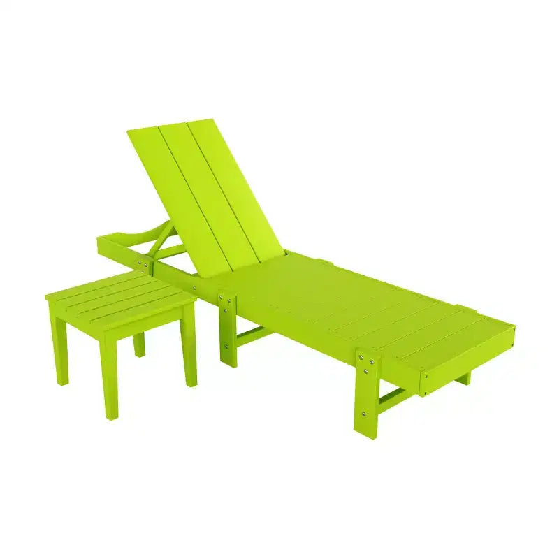 WestinTrends Ashore Chaise Longue Inclinable Moderne en Poly avec Roues et Table d'appoint incluse