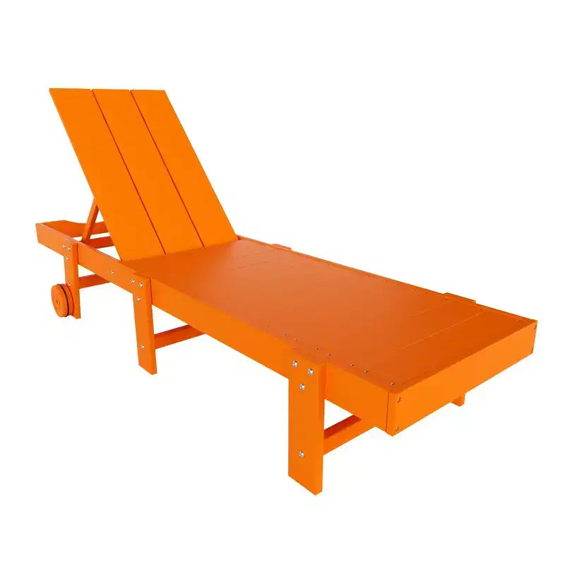 WestinTrends Ashore Chaise Longue Inclinable Moderne en Poly avec Roues et Table d'appoint incluse