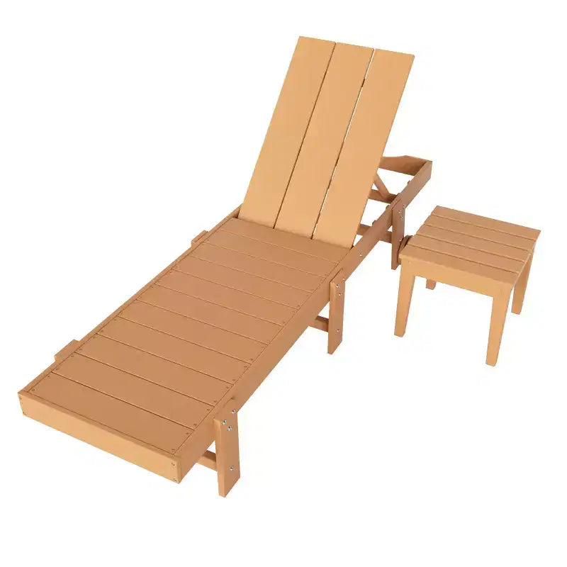 WestinTrends Ashore Chaise Longue Inclinable Moderne en Poly avec Roues et Table d'appoint incluse
