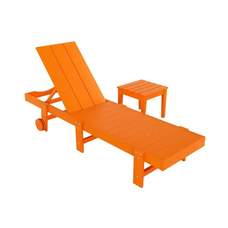 WestinTrends Ashore Chaise Longue Inclinable Moderne en Poly avec Roues et Table d'appoint incluse