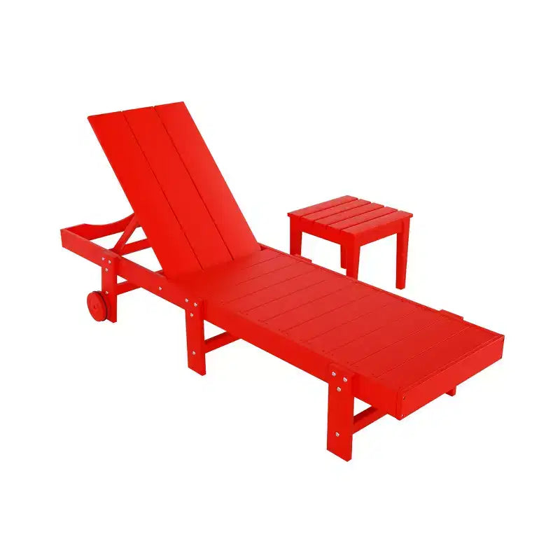 WestinTrends Ashore Chaise Longue Inclinable Moderne en Poly avec Roues et Table d'appoint incluse