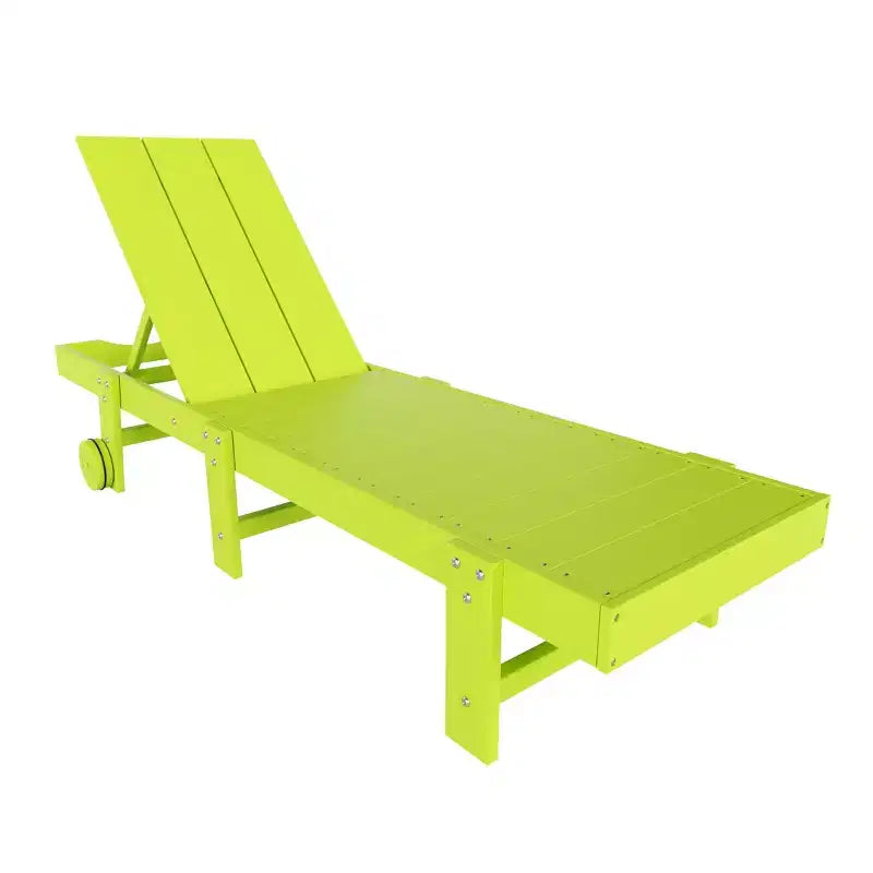 WestinTrends Ashore Lot de 2 chaises longues modernes en polyéthylène inclinables avec roues et 1 table d'appoint