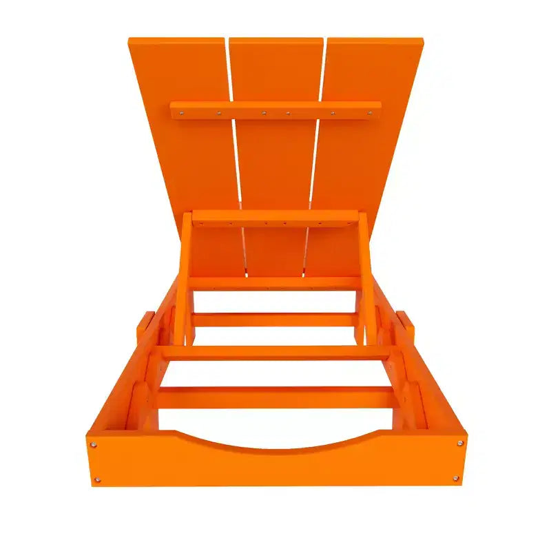WestinTrends Ashore Lot de 2 chaises longues modernes en polyéthylène inclinables avec roues et 1 table d'appoint