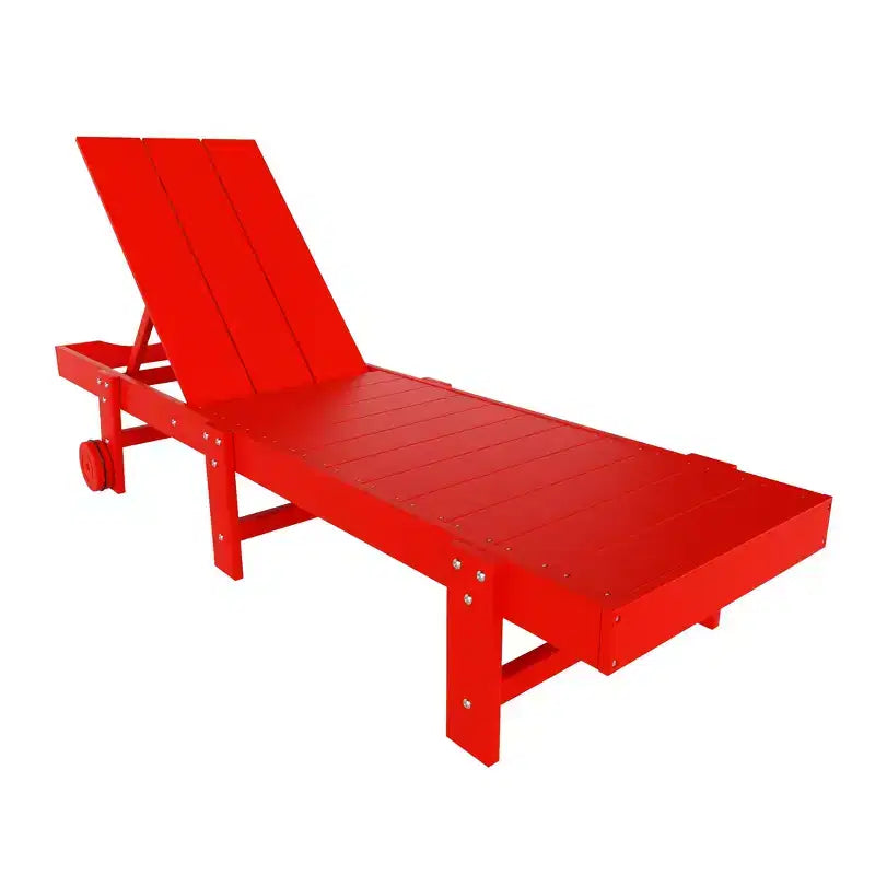 WestinTrends Ashore Lot de 2 chaises longues modernes en polyéthylène inclinables avec roues et 1 table d'appoint