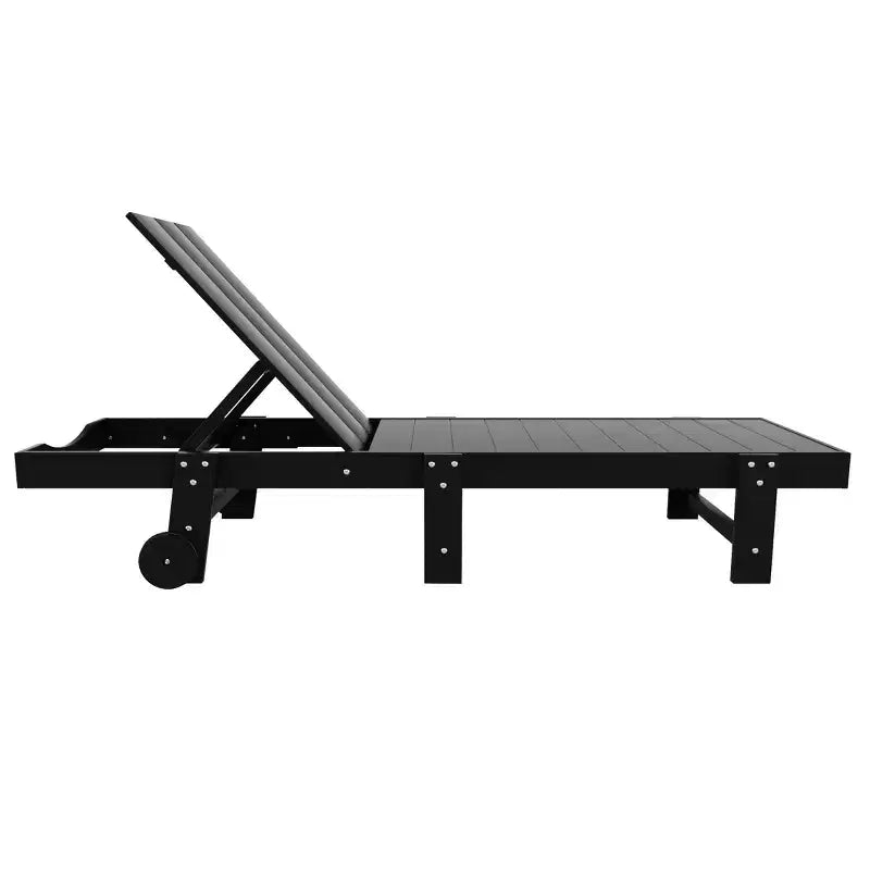 WestinTrends Ashore Lot de 2 chaises longues modernes en polyéthylène inclinables avec roues et 1 table d'appoint
