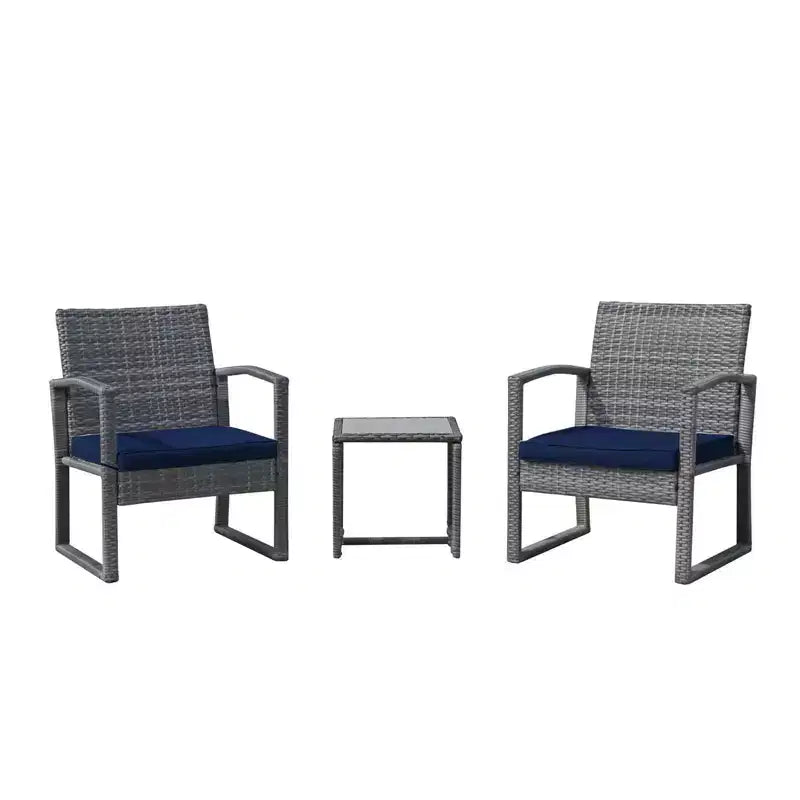 Sunsitt 3pc Wicker Outdoor Conversation Set with Coffee Table