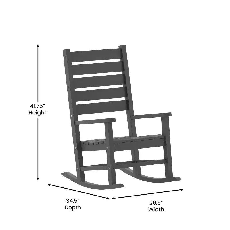 Ensemble 3 pièces Merrick Lane Chaises/Table pour utilisation intérieure/extérieure toutes saisons avec 2 fauteuils à bascule contemporains et une table d'appoint élégante