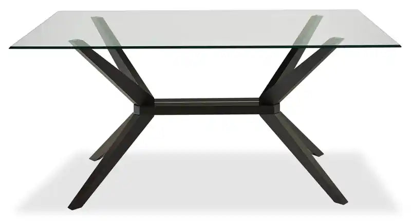 Ace Dining Table with Glass Top, 63W