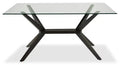 Ace Dining Table with Glass Top, 63W