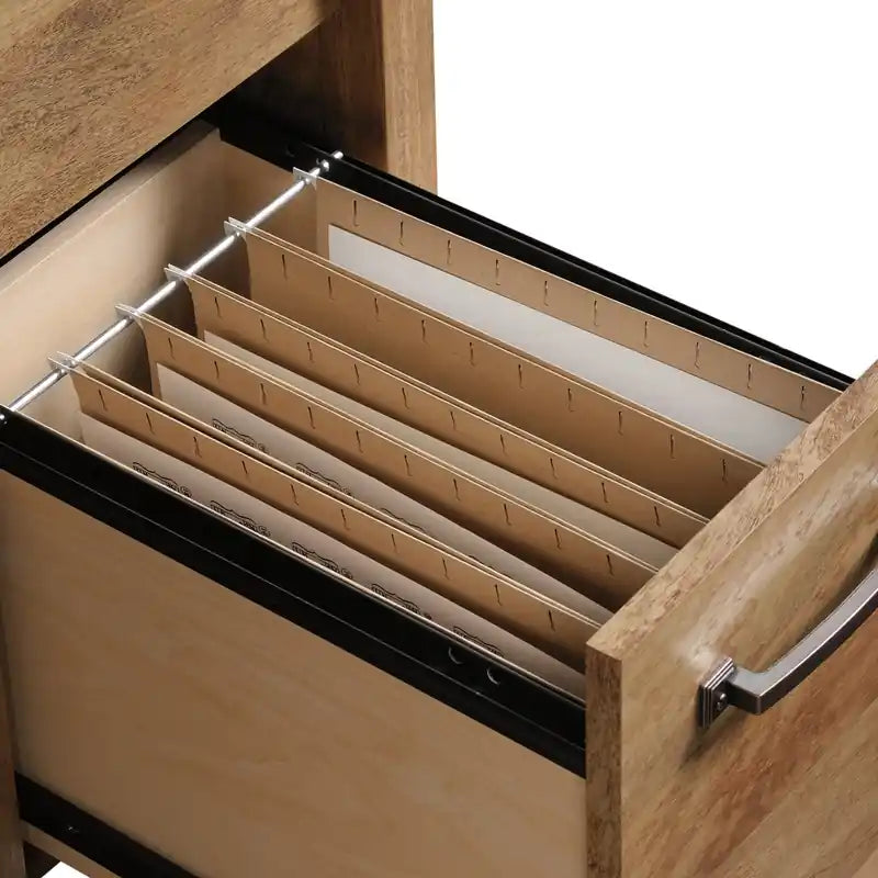 53.15 Bureau avec 2 tiroirs et armoire - Marron clair