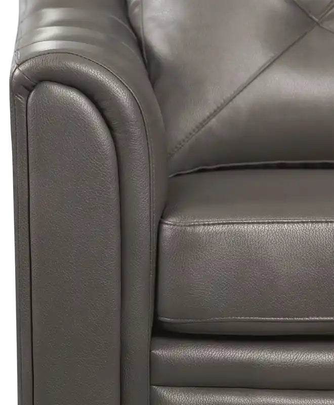 Canapé 40 places en tissu imitation cuir avec capitonnage à boutons