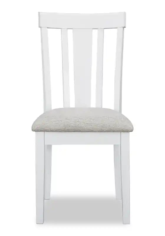 Chaise de salle à manger en tissu polyester - Blanc/Gris