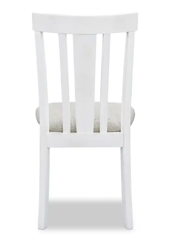 Chaise de salle à manger en tissu polyester - Blanc/Gris