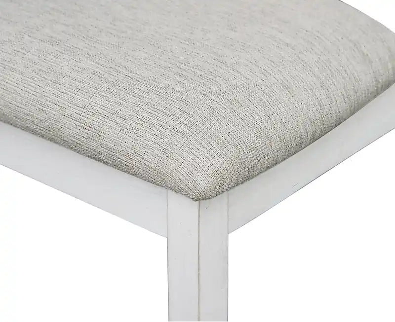 Chaise de salle à manger en tissu polyester - Blanc/Gris