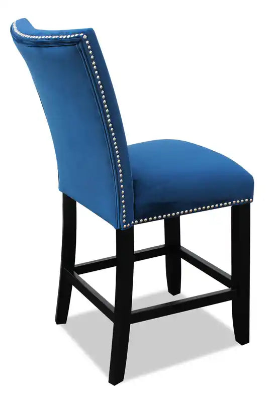 Chaise de salle à manger hauteur comptoir en velours