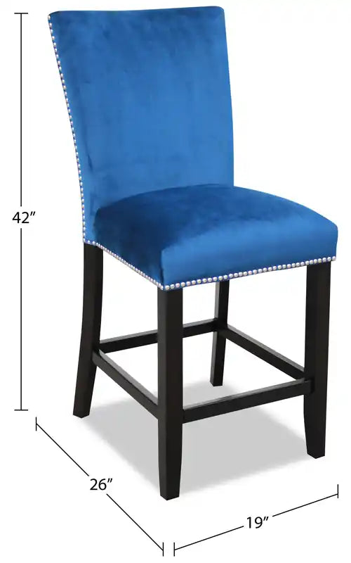 Chaise de salle à manger hauteur comptoir en velours