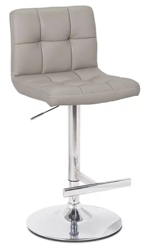 Cruz Barstool with Swivel & Adjustable Seat, Vegan Leather Fabric, 24-33H