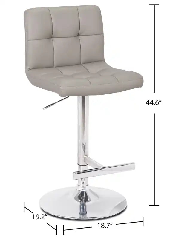 Tabouret de bar avec assise pivotante et réglable, revêtement en similicuir, 24-33H