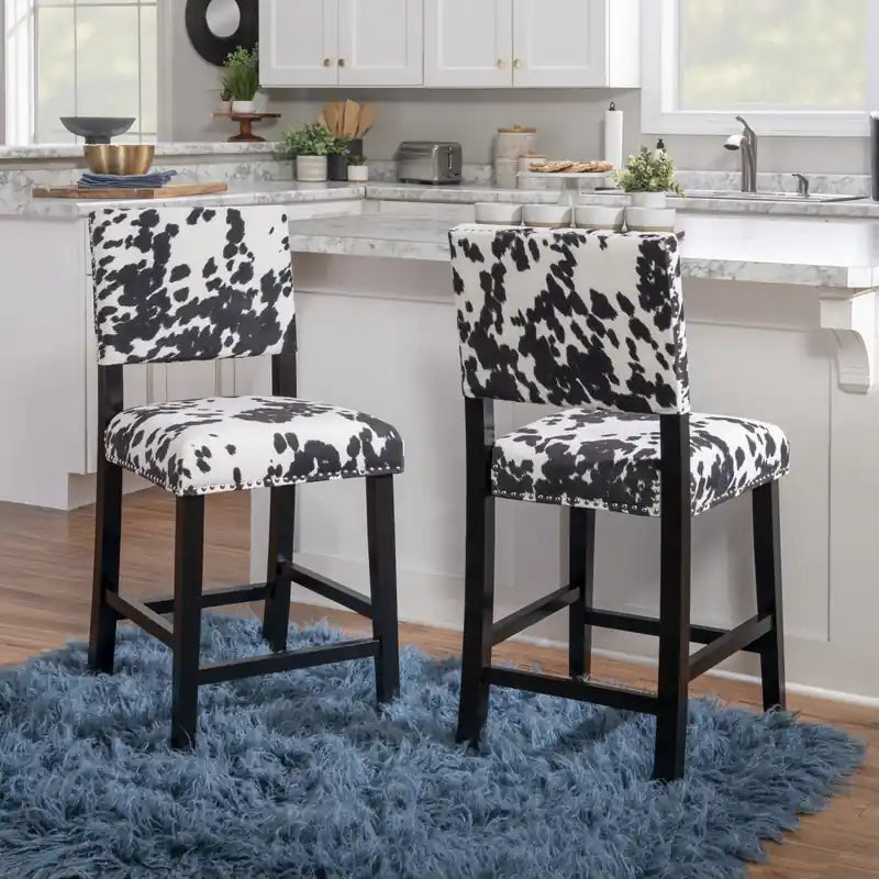 Tabouret de comptoir en tissu