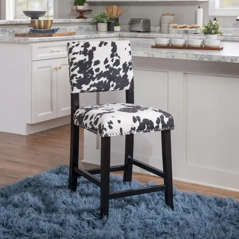 Tabouret de comptoir en tissu