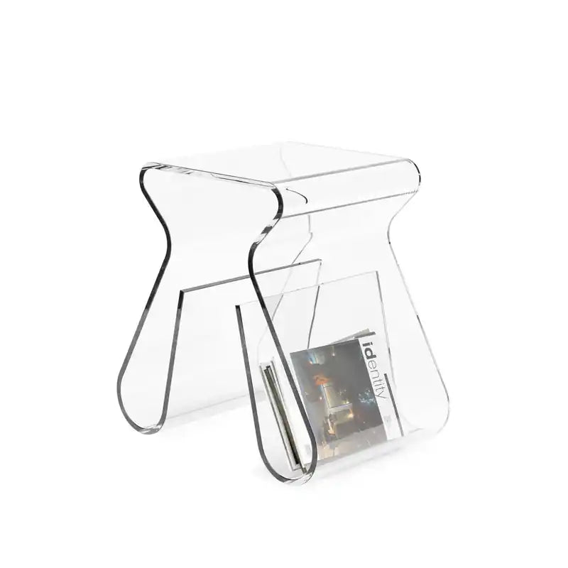 Table d'appoint porte-revues moderne en acrylique